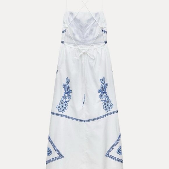 ZARA EMBROIDERED MIDI DRESS ZW COLLECTION - Picture 7 of 10